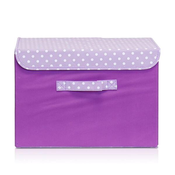 Furinno 11 in. D x 11 in. H x 15 in. W Purple Fabric Cube Storage Bin