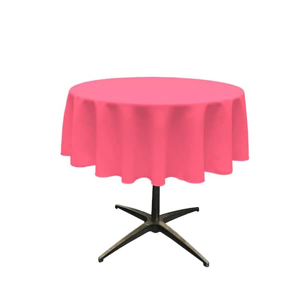 LA Linen Polyester Poplin Hot Pink 51-Inches Round Tablecloth  TCpop51R_HotPinkP38 - The Home Depot