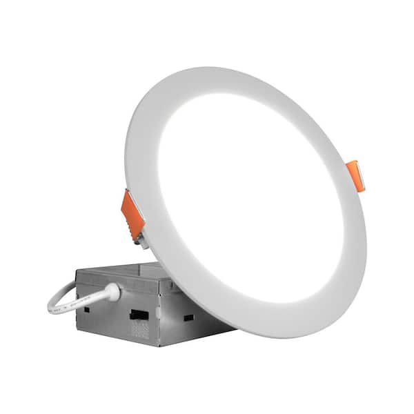 IXE 6 in. White Round Selectable IC-Rated Integrated LED Recessed Downlight Trim Kit, 12-Pack