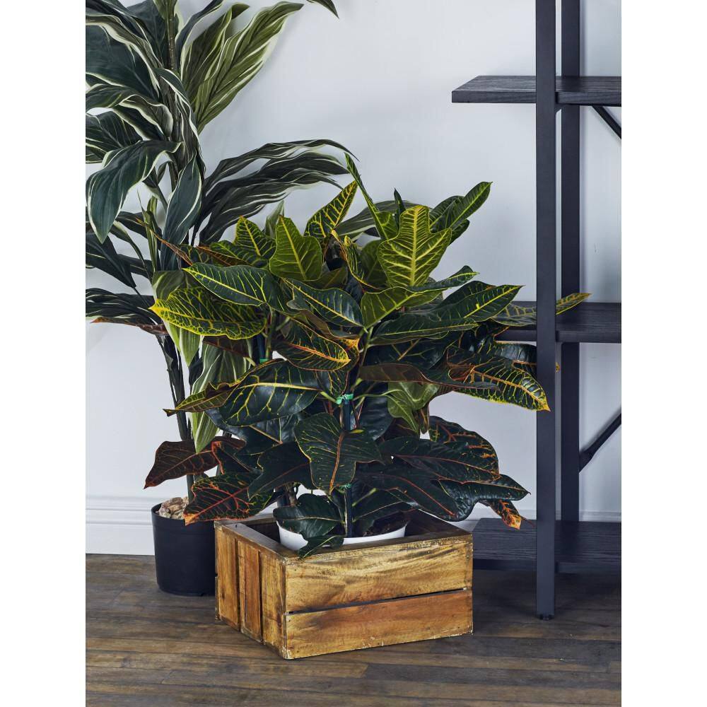 Rustic Brown Pine and Mango Wood Stackable Storage Crates, Set of 3