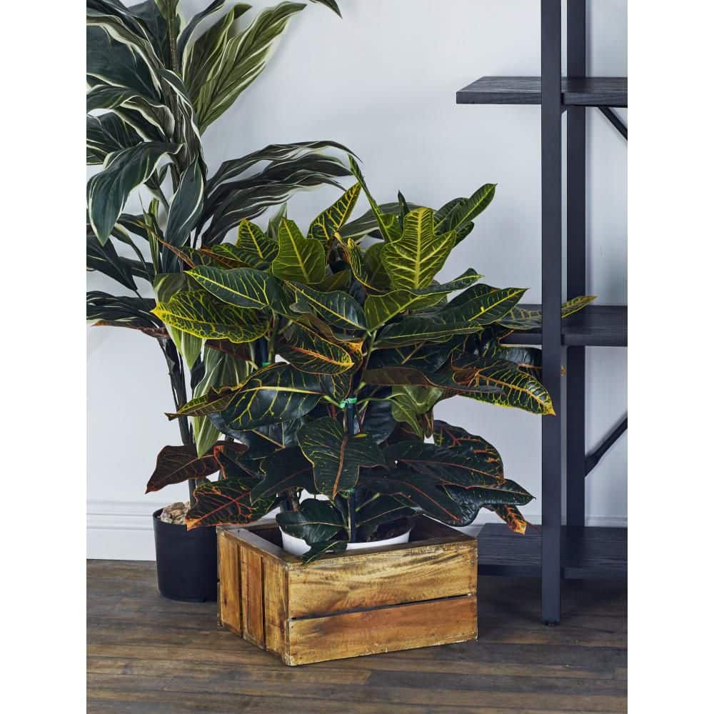 Rustic Brown Pine and Mango Wood Stackable Storage Crates, Set of 3