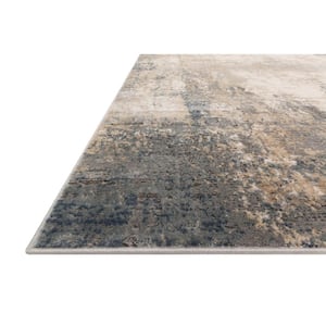 Teagan Ivory/Mist 2 ft. 8 in. x 4 ft. Modern Abstract Area Rug