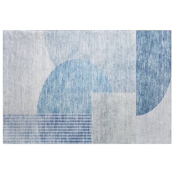 Dream Shag Premium Machine Washable Abstract ADS678 Blue 2 ft. x 3 ft. Accent Rug