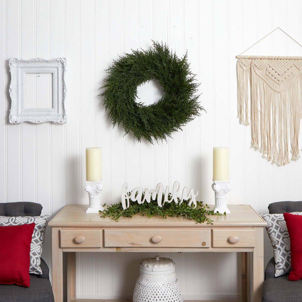 Nearly Natural 24" Green Cedar Christmas Wreath