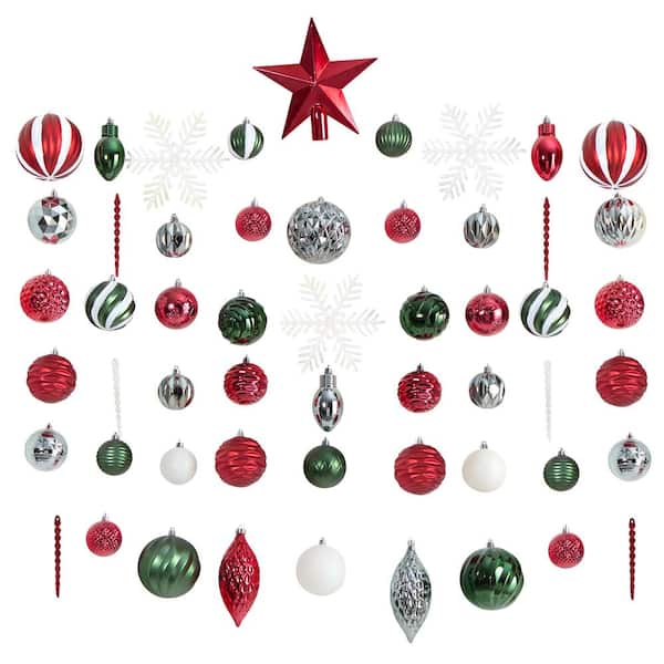 Holiday Deluxe 3.0 in. Multicolor Shatterproof Assorted Ornaments (100-Pack)