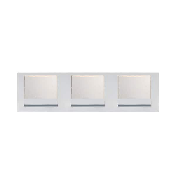 Industriel kritiker Samle Home Decorators Collection Alberson 3-Light Integrated LED Chrome Bathroom  Vanity Light 28024-HBOS - The Home Depot