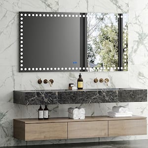 Anky 72 in. W x 36 in. H Rectangular Frameless LED Wall Mount Bathroom Vanity Mirror, Antifog Beauty Makeup Mirror
