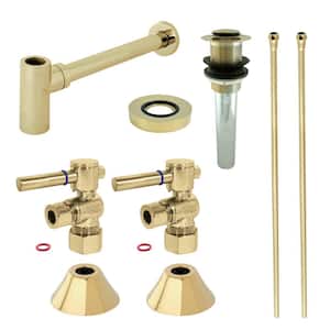 Trimscape Traditional Plumbing Sink Trim Kit 1-1/4 in. Brass with P- Trap and Drain in Polished Brass