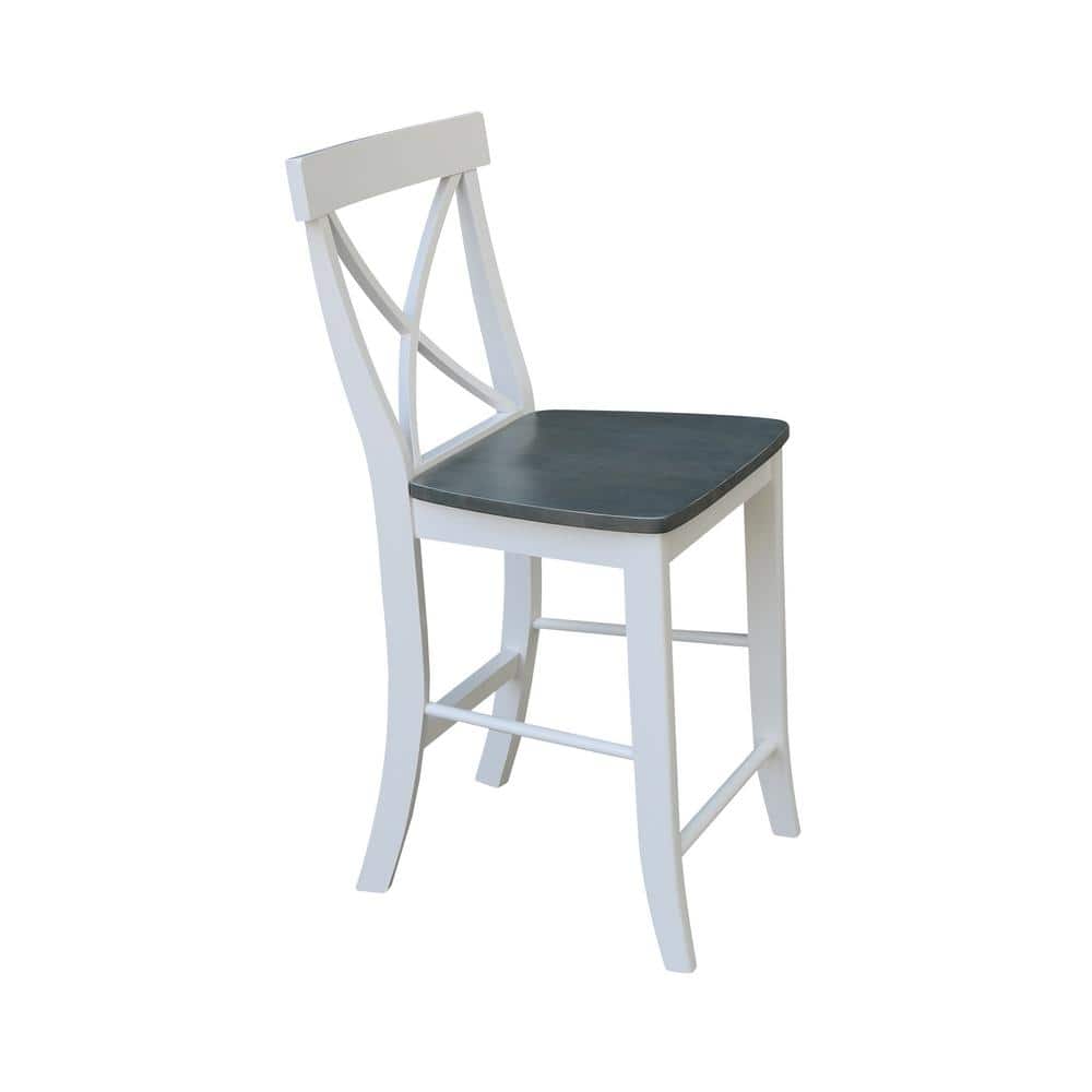 Heather Gray & White Round Wood Counter Height Dining Set