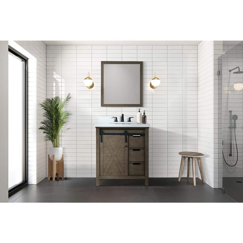 Marsyas 30" Rustic Brown Birch Freestanding Vanity Cabinet