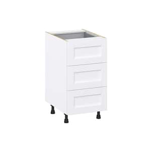 Mancos Bright White Shaker Assembled Base Kitchen Cabinet with Drawers (18 in. W x 34.5 in. H x 24 in. D)