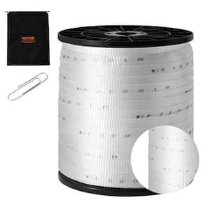 2500 lbs.Polyester Pull Tape 3/4 in. x 528 ft Tape Flat Rope Tensile Capacity Cable Pulling Tape White