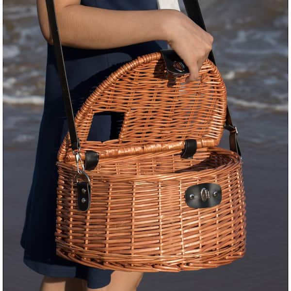 Fishing Creel Basket, Wicker Picnic Basket, Carrying Basket with Lid and  Shoulder Strap : : Patio, Lawn & Garden