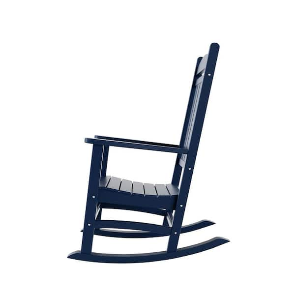 navy blue outdoor rocking chair