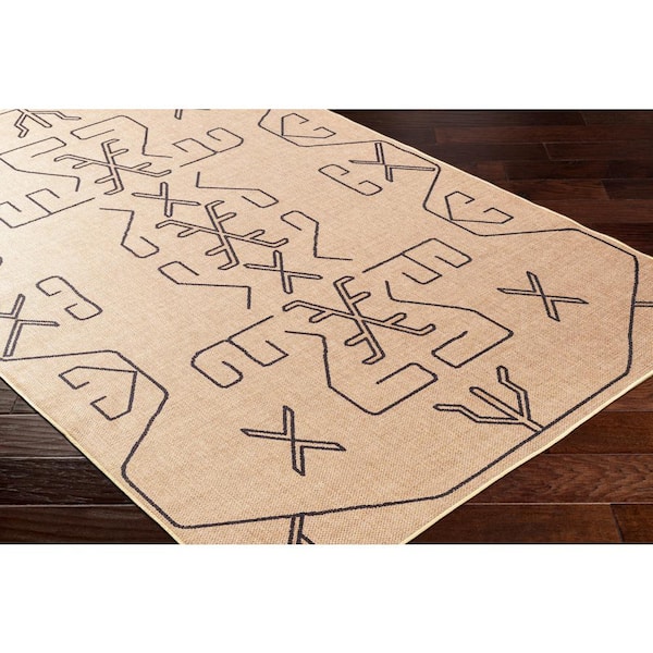 Ez Jute Brown/Black 4 ft. x 6 ft. Machine-Washable Rug