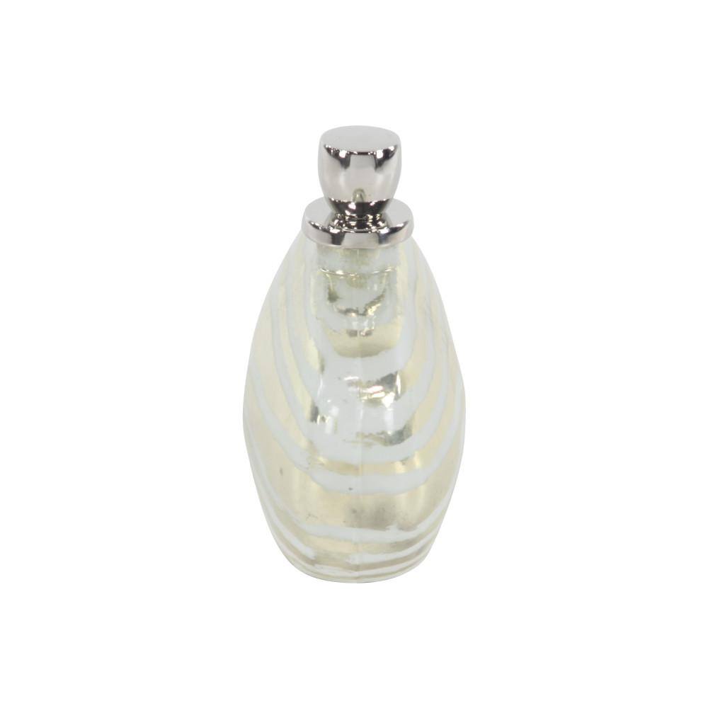 Silver Striped Glass Decorative Jar with Aluminum Stopper