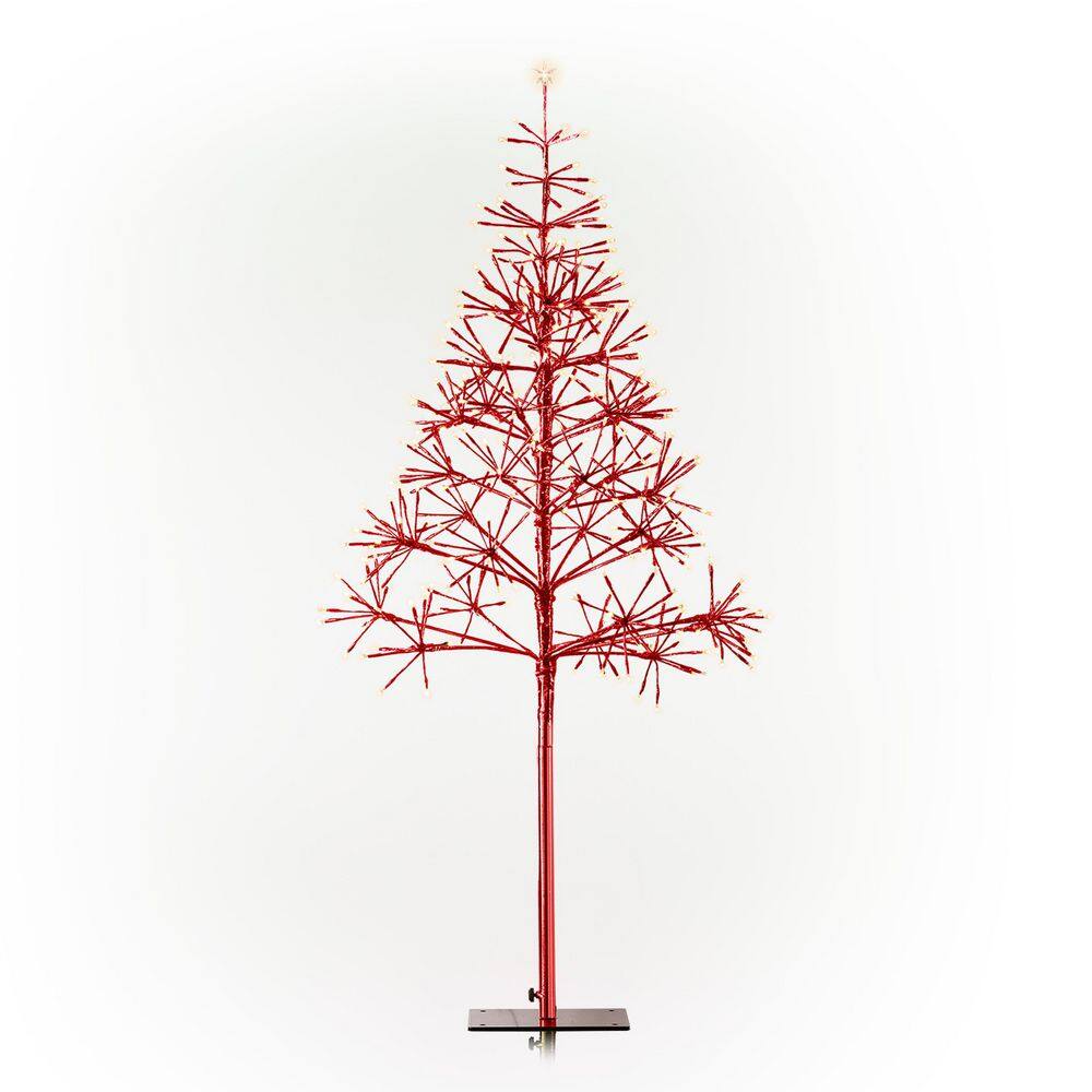 Alpine Red 53" Outdoor Christmas Tree with LED Lights