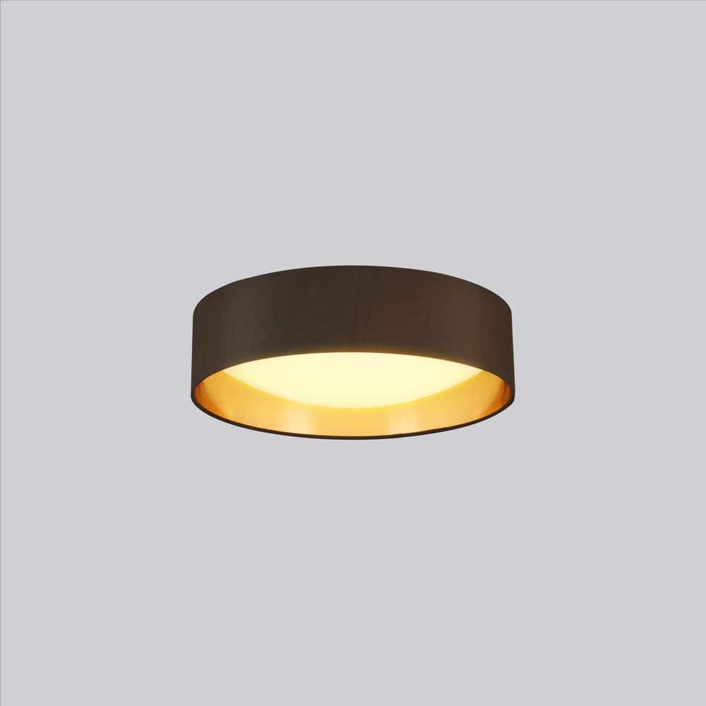 Modern Brushed Nickel 16" Drum LED Flush Mount Ceiling Light