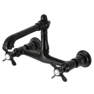 Essex 2-Handle Wall-Mount Bathroom Faucets in Matte Black