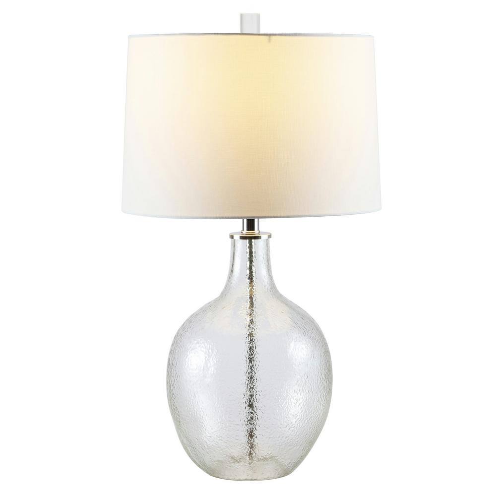 Clear Glass Urn Table Lamp with Drum Shade