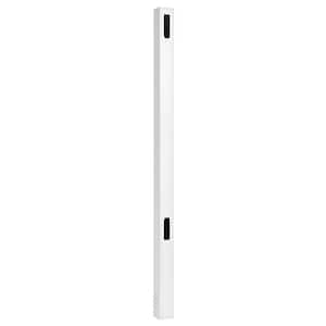 5 in. x 5 in. 9 ft. White Polypropylene Fairfax Fence End Post