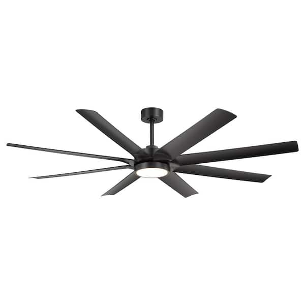 Breezary Arthur 72 in. (6 ft.) Indoor Black Industrial Windmill Ceiling Fan with Integrated LED with Remote Control Included