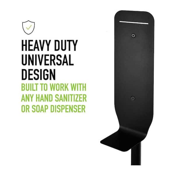 Stainless Steel Universal Soap and Hand Sanitizer Dispenser Floor Stand in Black (2-Pack)
