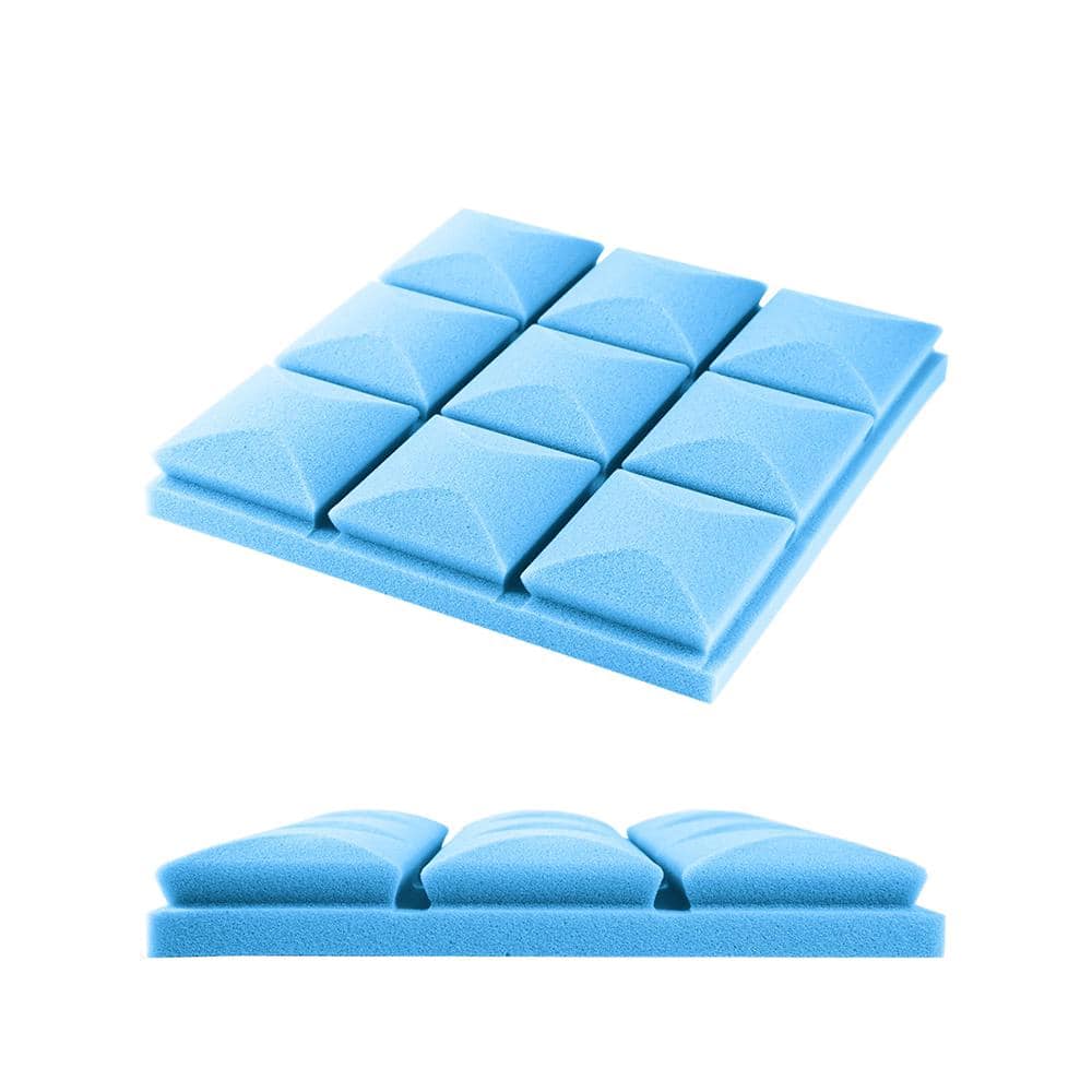2 in. x 12 in. x 12 in. Blue Acoustic Foam Panels Sound Panels Sound Proof 