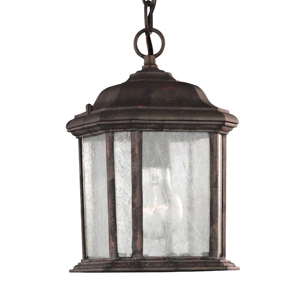 Kent 1-Light Oxford Bronze Outdoor Semi-Flushmount Convertible Pendant