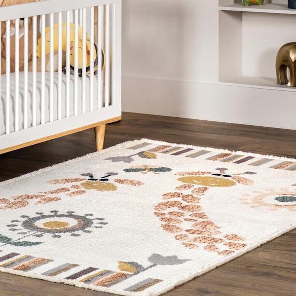 Avianna Beige 4 ft. x 6 ft. Animal Area Rug