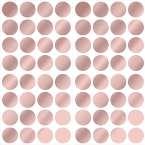 26 in. x 48 in. Rose Gold Confetti Dot 128-Piece Wall Decal