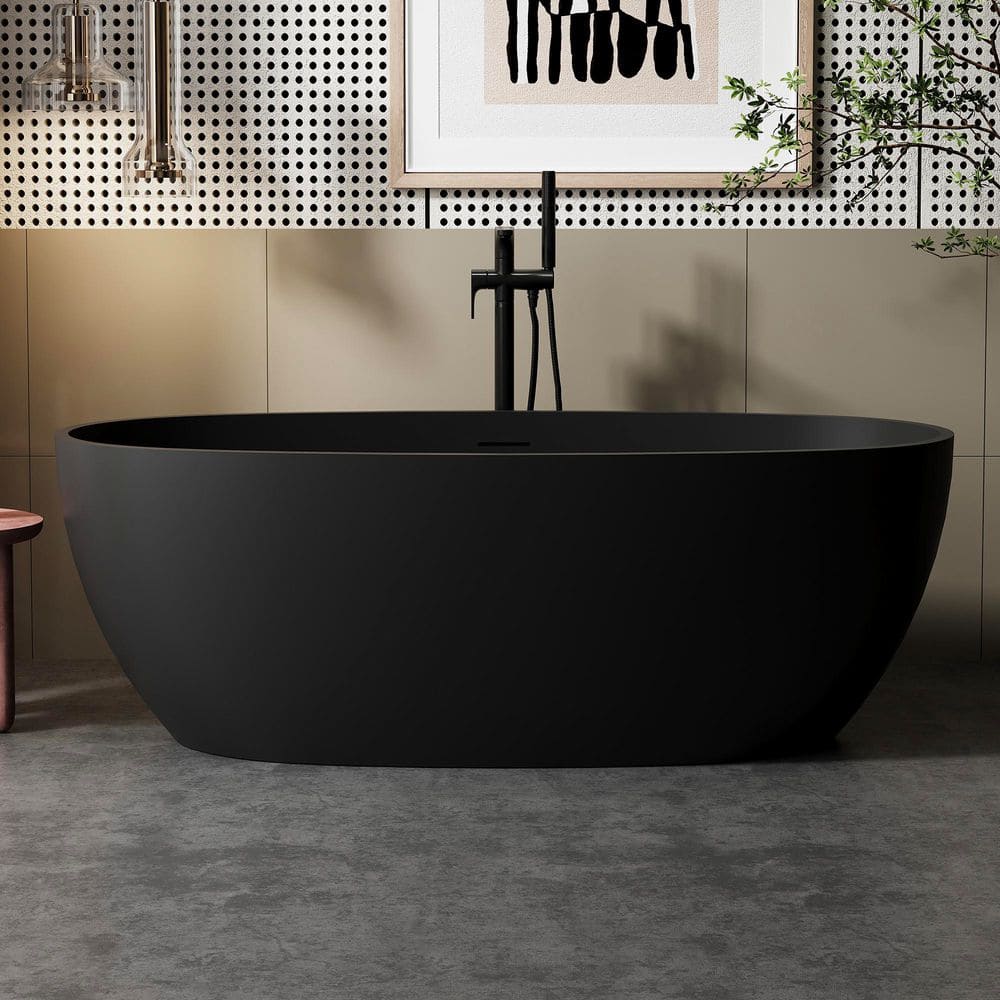 ベータ nbp Feelive 66.98 in. x 30.7 in. Solid Surface Freestanding Flatbottom