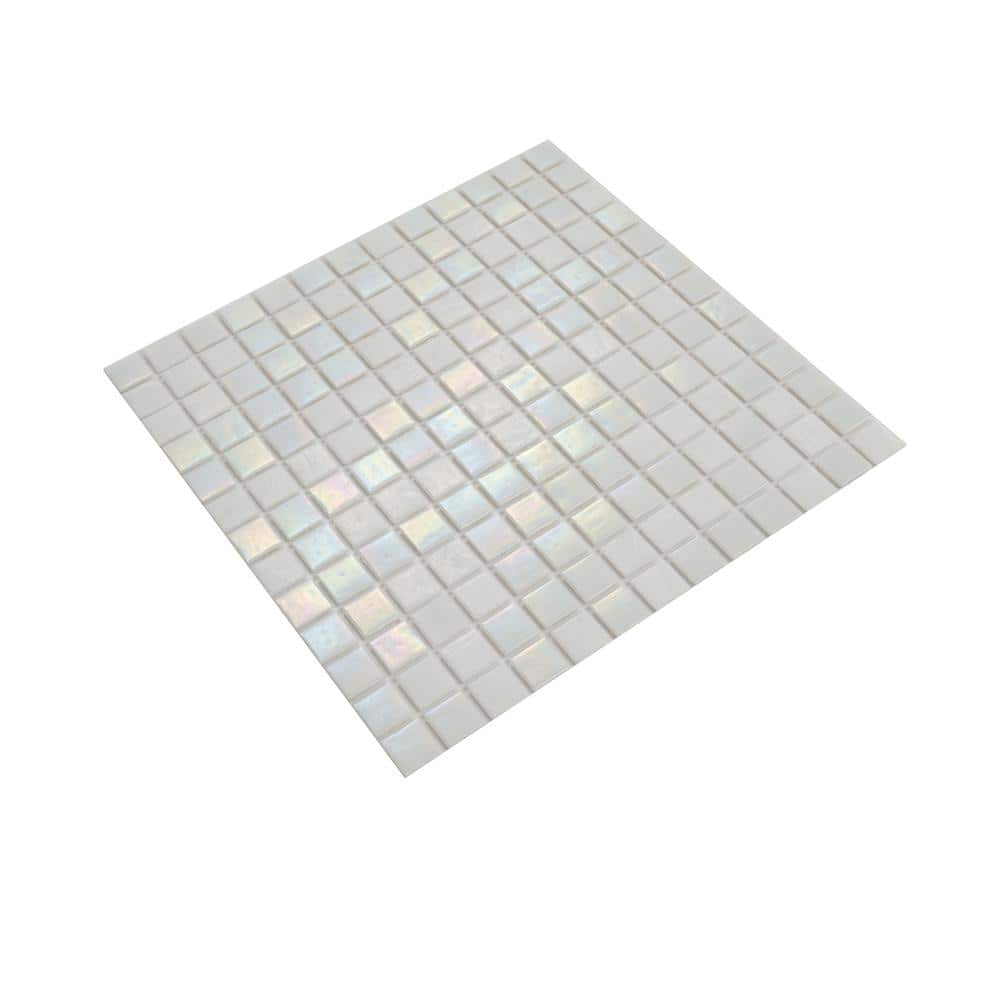 12" x 12" Glossy White Glass Mosaic Tile