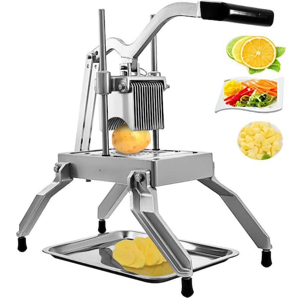 VEVOR Commercial Vegetable Fruit Dicer 1/4 in. Blade Onion Cutter Heavy Duty  Stainless Steel Chopper Tomato Slicer with Tray QPJDGNSD1-4YC0001V0 - The  Home Depot