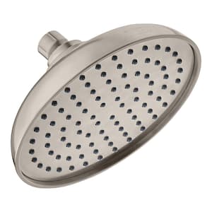 1-Spray Patterns with 1.8 GPM 7.4 in. Tub Wall Mount Single Fixed Shower Head in Brushed Nickel
