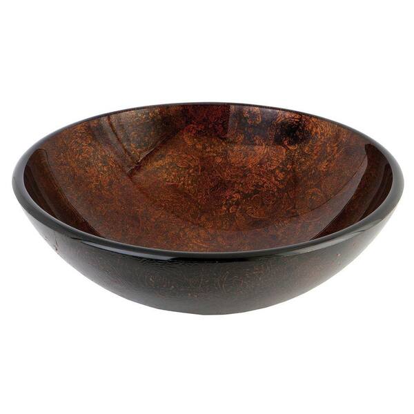 Kingston Brass Glass Vessel Sink in Amber Bronze