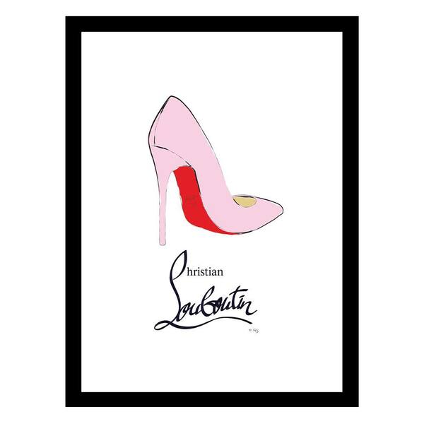 VENICE BEACH Collections Fashion Designer Classy Pink Pump-Framed Print by Fairchild Paris Abstract Poster Art Print 18 in. x 14 in.