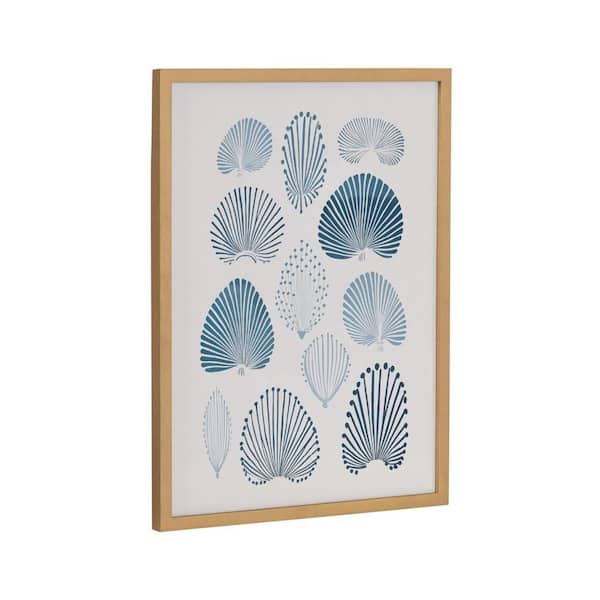 Gallery Abstract Coastal Blue Coral by the Creative Bunch Studio Gold Framed Art Print 12 in. x 16 in.