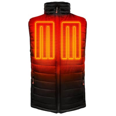 Men's Small Black 5-Volt Battery Heated Puffer Vest