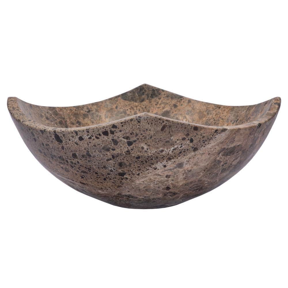 Reviews for Eden Bath Arched Edges Bowl Vessel Sink in Polished Dark Emperadot Marble Pg 1
