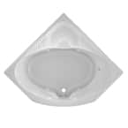 CAPELLA 55 in. x 55 in. Acrylic Center Drain Corner Drop-In Whirlpool Bathtub in White