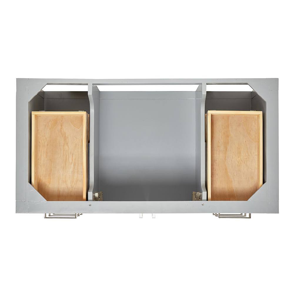 Gray Solid Wood 42'' Single Freestanding Bathroom Vanity Base