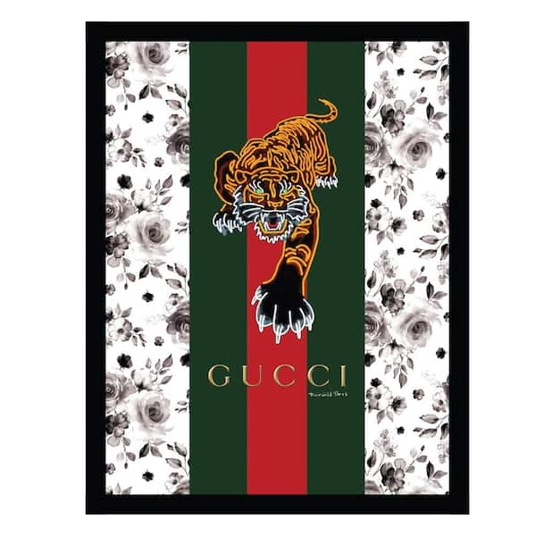 VENICE BEACH Collections Fashion Designer Glam Tiger by Fairchild Paris 1-Piece Framed Graphic Print Abstract Poster Art Print 18 in. x 14 in.