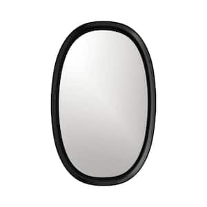 Modern Oval Mirror, Matte Black 24 in. x 38 in.