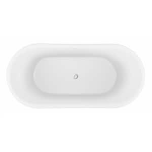 Contemporary 59 in. Acrylic Single Slipper Freestanding Flatbottom Bathtub Not Whirlpool Soaking SPA Tub in Matte Black