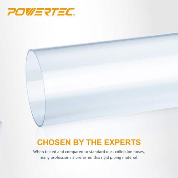 POWERTEC 6 in. x 36 in. Long Clear Pipe Rigid Plastic Tubing for