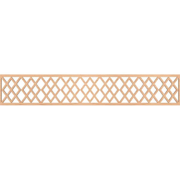 Ekena Millwork Hadley Fretwork 0.25 in. D x 46.625 in. W x 8 in. L Hickory Wood Panel Moulding