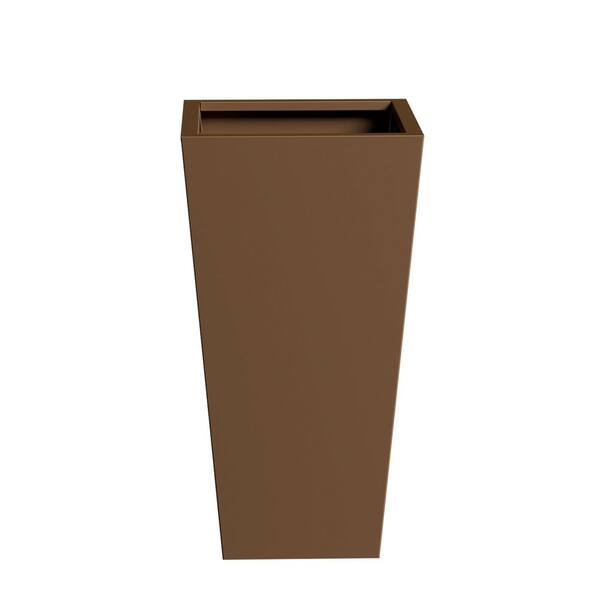 73 qts. Brown Metal Tapered Planter Pot Indoor/Outdoor Planter Box with Drainage Hole (15 in. W x 28 in. H)