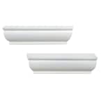 8 in. L x 1.75 in. H White Floating Ledge (2-Pack)