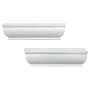 8 in. L x 1.75 in. H White Floating Ledge (2-Pack)